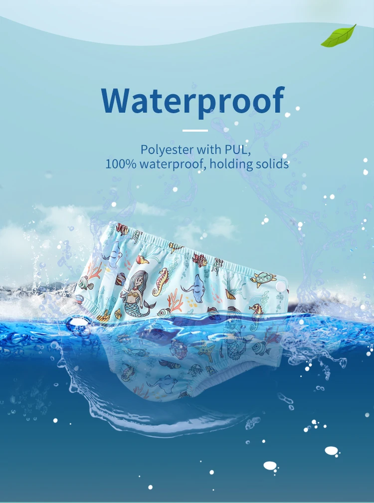 Летний бассейн для плавания красочные детские водонепроницаемые плавательные штаны для плавания подгузники многоразовые для детей