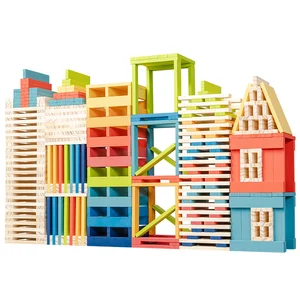 New Wooden Creativity Building Block Montessori Toys Colorful Wooden Kapla DIY Wooden Assembling Blocks Toy Building Balance Toy