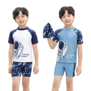 UV-Protected Quick-Dry Boys' Swim Trunks for Kids' Pool Party