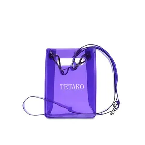 Custom Waterproof Women Portable Lightweight Clear PVC Shoulder Bag