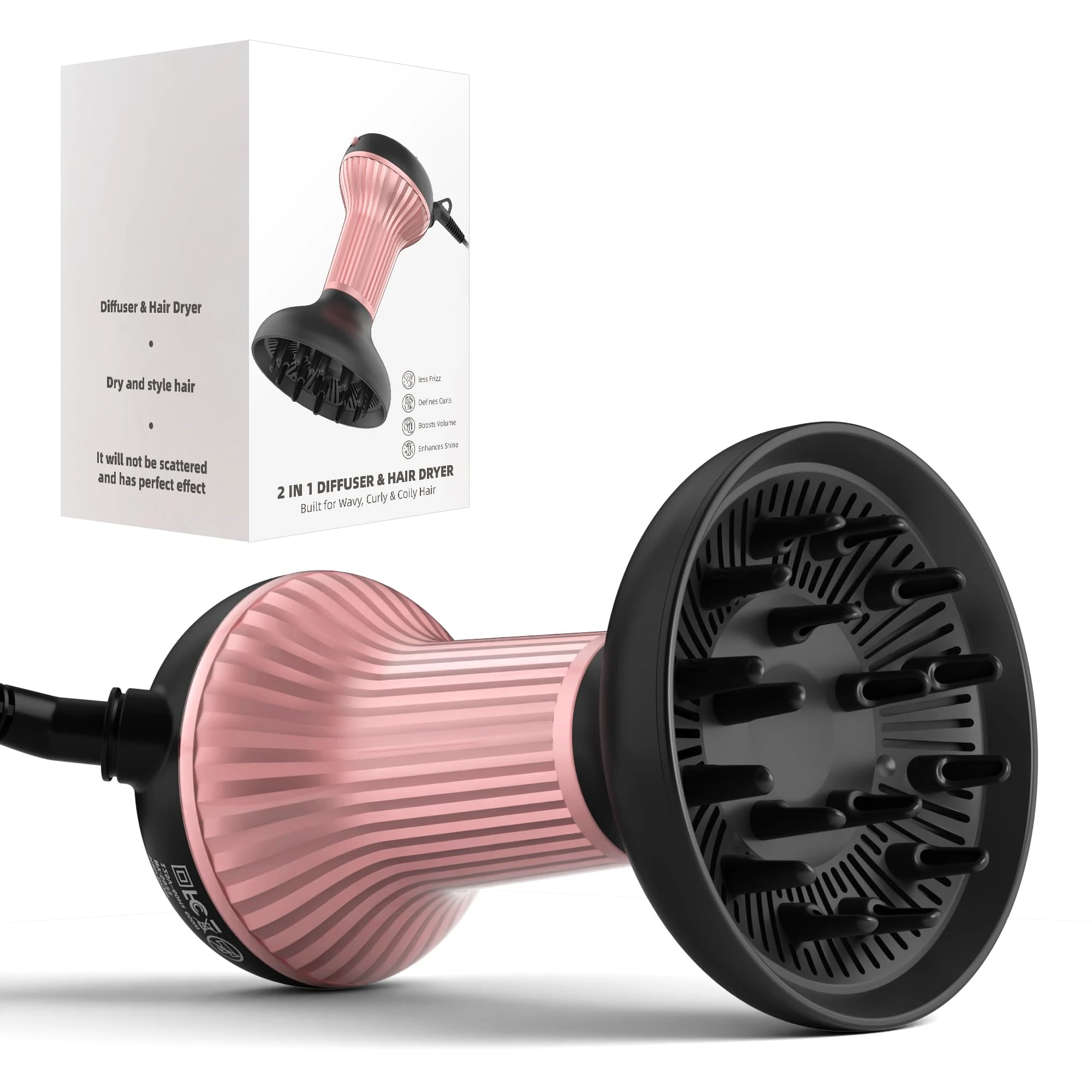 Diffuser Salon Universal Diffuser Hair Dryer Hair Dryer Professional Salon 600W High Speed Nozzle Attachment
