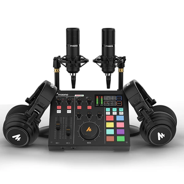 Maonocaster Am100 All-in-one Podcast Production Studio Kit Podcast  Equipment With Sound Card Condenser Mic And Monitor Headphone - Buy  Podcasting Set Micro Podcast Usb Streaming Podcast Pc Microphone