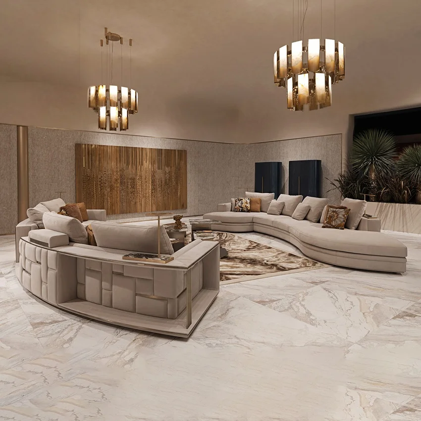 モダンラグジュアリー円形カーブソファ リビングルーム家具セット