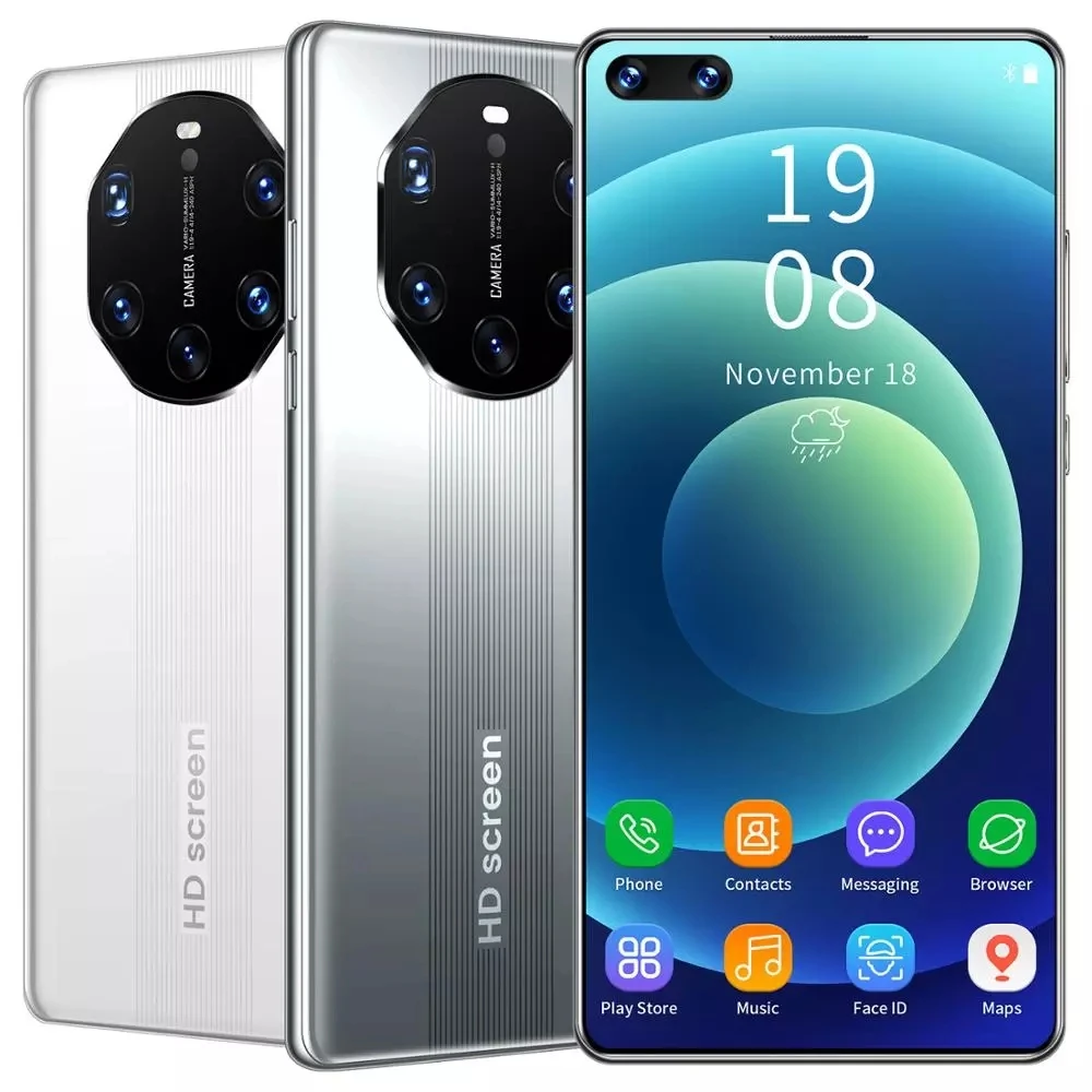 
 Мобильный телефон Mate40 RS 5,8 дюйма 5G LET, пять камер, Android смартфоны MTK6889Ultra, моноблок, две SIM-карты, мобильный телефон 12 + 512 Гб  