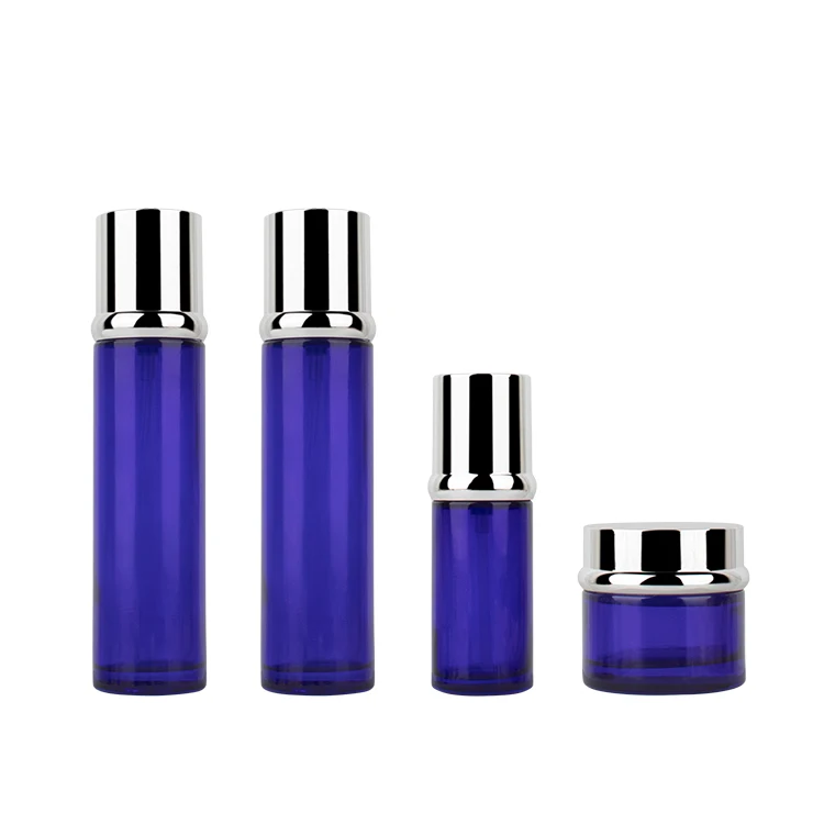 Wholesale Empty Luxury Skincare Packaging Set 40ml 100ml 120ml Empty Lotion Pump Glass Bottle And Jar Cosmetic 50g