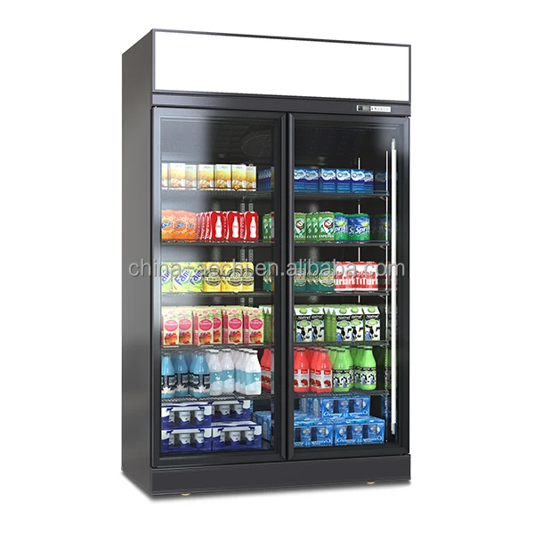 業務用ペプシ冷蔵庫 縦型飲料用 1000L ショーケース ガラス扉 冷蔵庫 