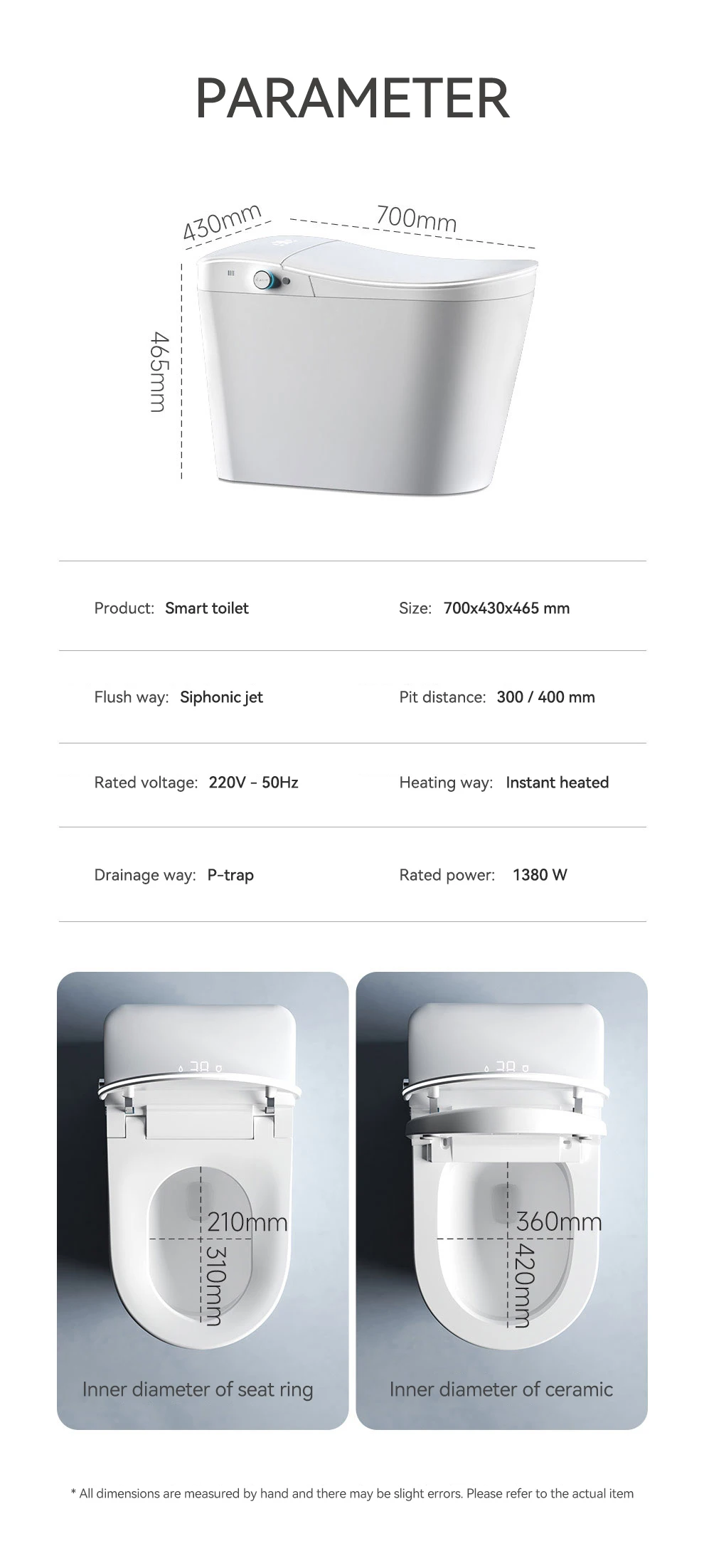 product hot sale automatic open wc electric bidet toilets intelligent toilet bowl foot touch sensor flush one piece smart toilet-25