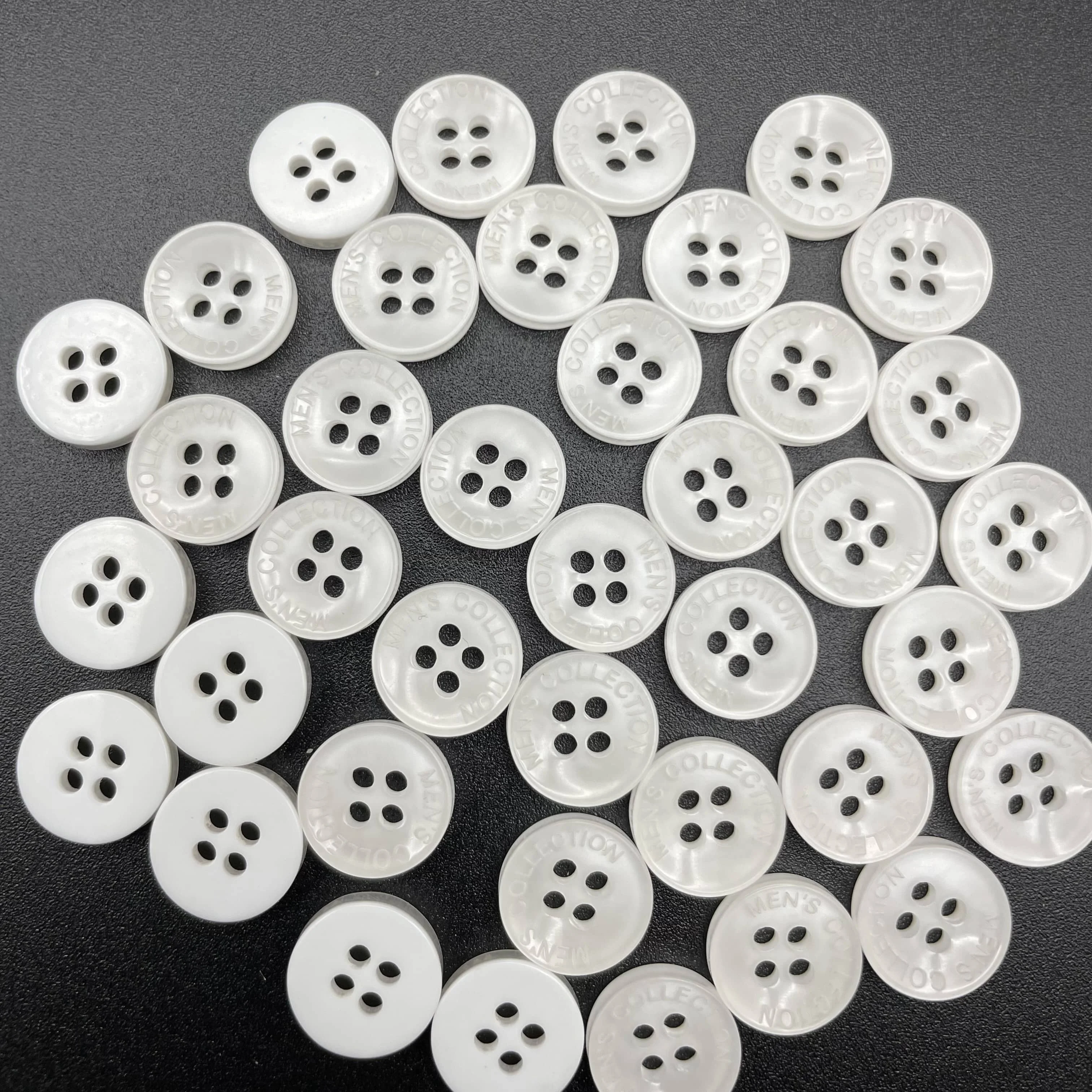 10mm Customize Logo White Small Buttons for Sewing Crafts Resin Buttons Bulk Shirt Clothes Flatback Buttons
