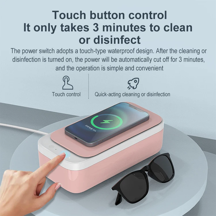 
 Заказное портативное UV-C стерилизатор Мини проектор для домашнего стоматологическую чистку ювелирных изделий очки Ультразвуковой очиститель с функцией беспроводной зарядки  