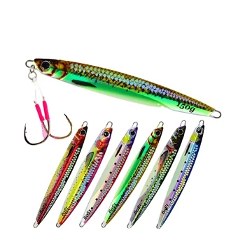 3D Printed Luminous Slow Jig Metal Spoon Fish Scale Style 80g-150g Fast-Pull Mackerel Slow-Jigging Iron Plate Bait Wholesale – Metal Jig – view 2