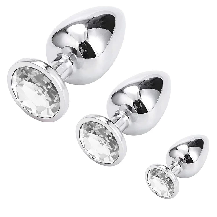 Silicone Anal Plug With Crystal Jewelry Smooth Touch Female Butt Plug Anal Bead Anus Dilator Anal Toys for Male Men Women Silicone Anal Plug With Crystal Jewelry Smooth Touch Female Butt Plug Anal Bead Anus Dilator Anal Toys for Male Men Women