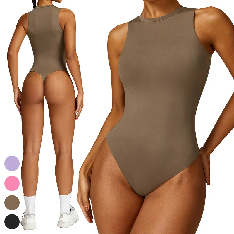 FLONIFY New V Back Scrunch Sports Jumpsuit Women Gym Rompers Sleeveless Sportswear Bodysuits Women Zipper One-Piece Suit Yoga Clothing main image 1