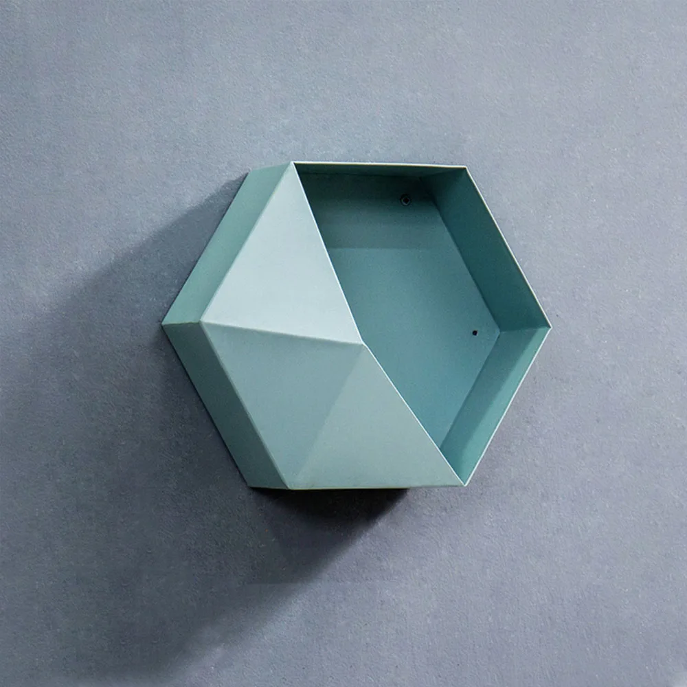 Floating Shelves Wall Mounted Various Colors Hexagon Geometric Home Decor Hanging Shelf Wooden Shelves For Wall