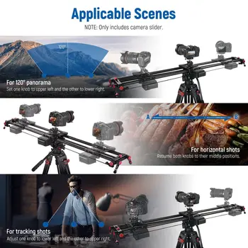 NEEWER ER1-120cm APP With RT-08 Motorized Carbon Fiber Camera Slider detail image