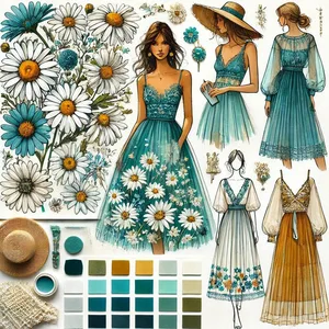 Custom High Quality Spring Floral Printing Daily Clothes Women Summer Long Casual Dresses