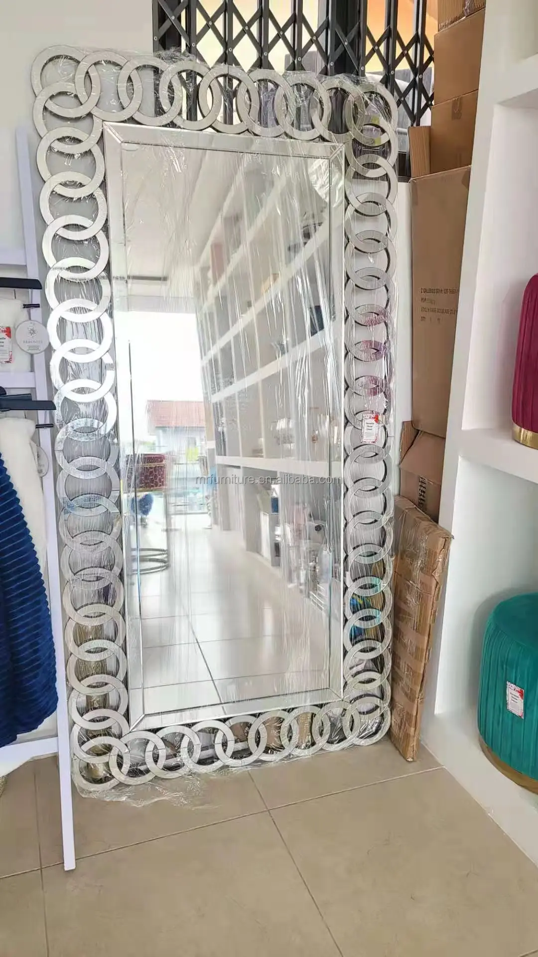 Decoración del hogar Espejos Espejo de pared biselado espejo de plata premium Rectángulo Panel de vidrio con espejo Espejo a prueba de explosión Vanidad Dormitorio o baño cuelga horizontal y vertic 