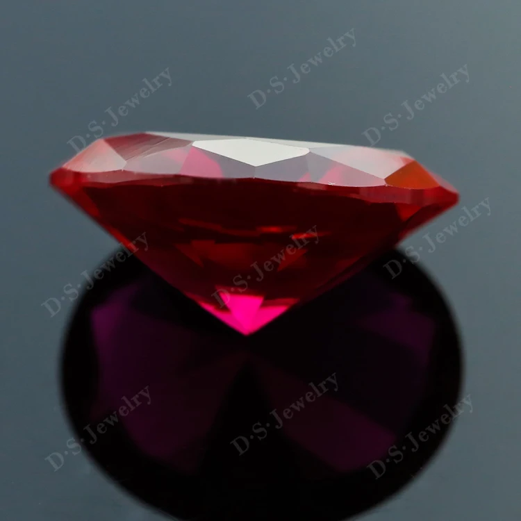 Factory Price Ruby Corundum Gemstone Pear Shape Synthetic Ruby Stone Prices