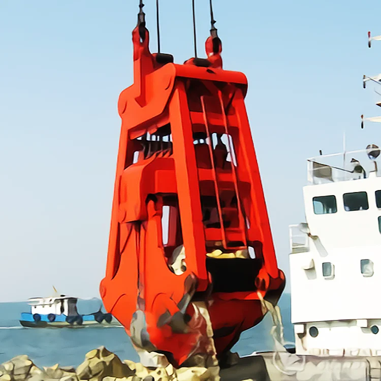 Wire Rope Push Support Grab Bucket Double Jaw Clamshell Electric or Hydraulic Excavator Clamshell Grab Bucket