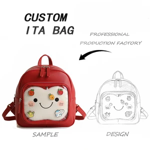 Customized Apple Fruit Shape Ita Bag Supplier with Low MOQ for Transparent Shoulder Bags and Anime Pin Display Alien Designs