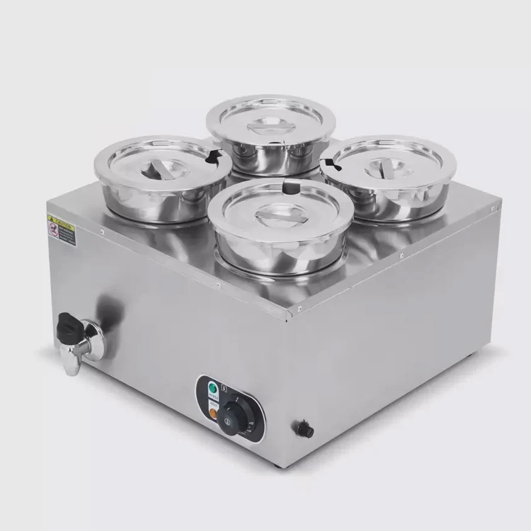 Commercial Electric Bain Marie 4 Round Pot Bain Marie With Lid