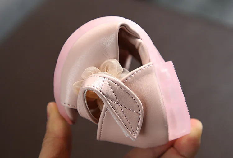 2021 hot sale  fashion  Pearl flower princess Soft bottom children's shoes MS321