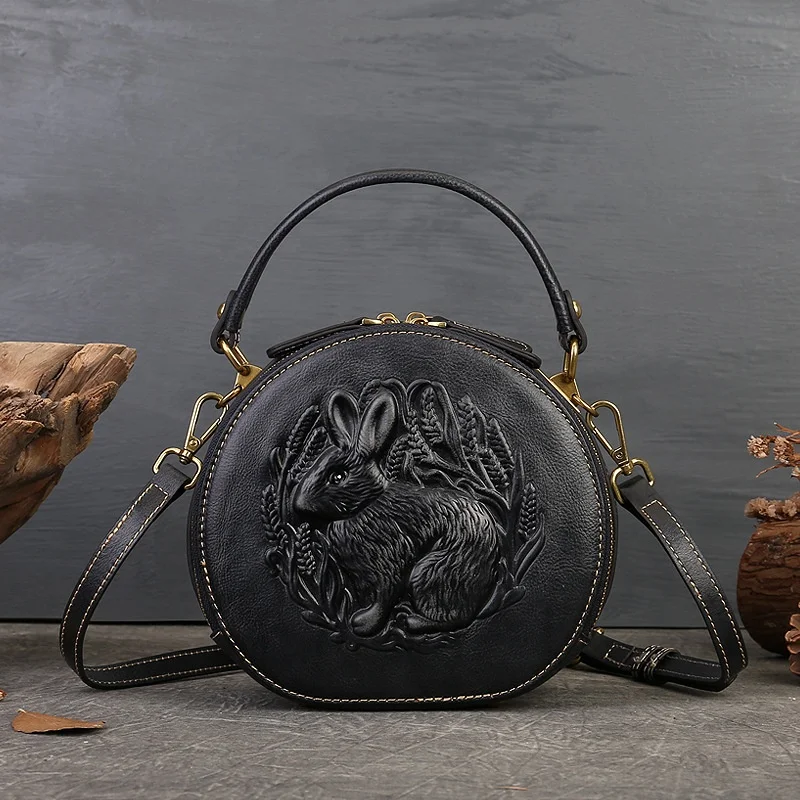 バッグ vintage leather hand bag Wholesale Vintage Leather Crossbody Bag - Chinese Style