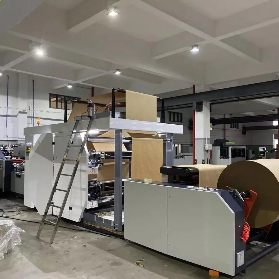ROKIN BRAND Factory Price Automatic Roll Feeding Square Bottom Paper Bag Machine 200 Machine Making Paper Bag
