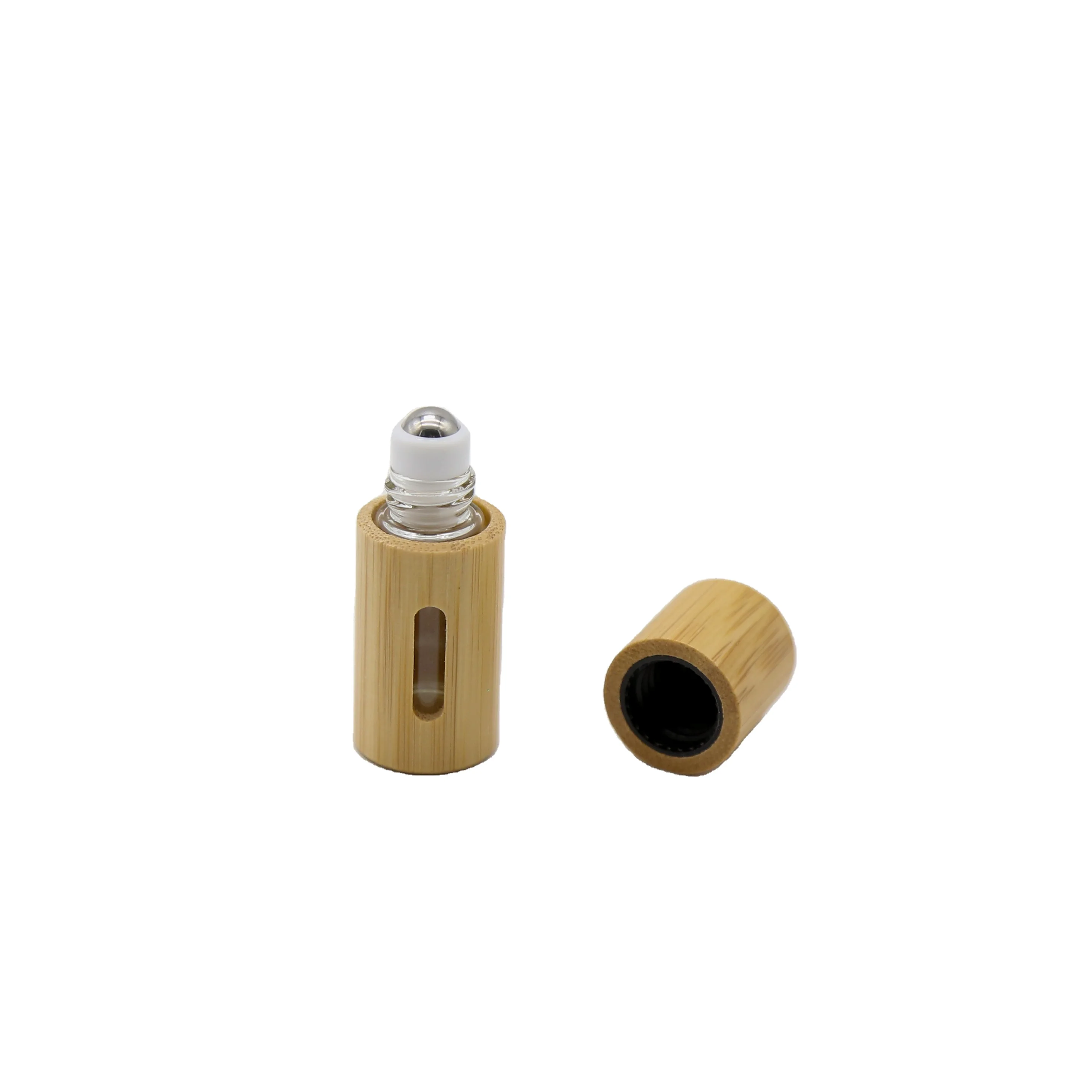 1ml 2ml Mini Perfume Aromatherapy Glass Roll On Bottles Wooden Shell
