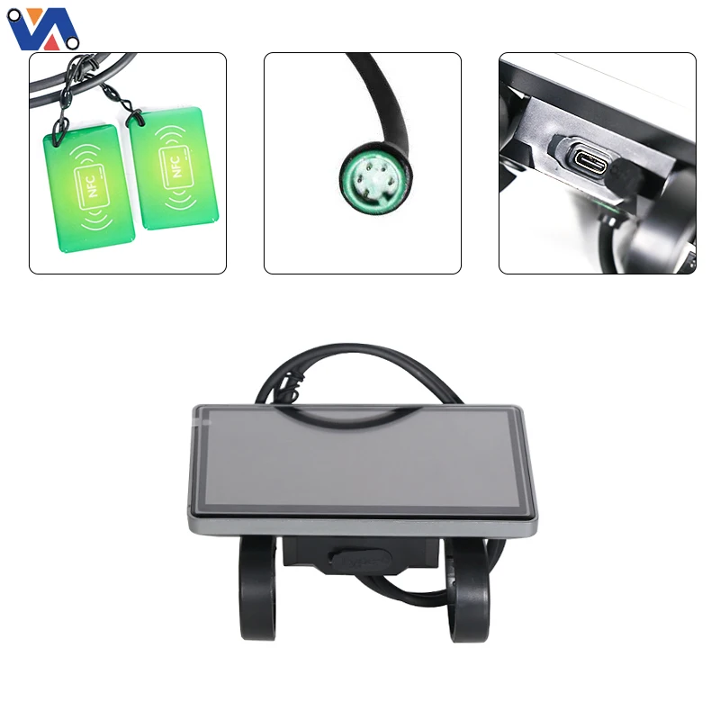 OUXI Fat Bike 5.0 Versione USA Display LCD con NFC, Codice e Pulsante di Accensione per E-Bike C80/C80 Pro/V8/V8 Pro/V8 Mini Display con NFC