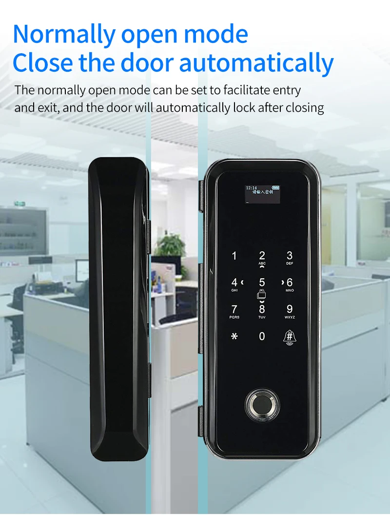Tuya Wifi APP Smart Glass Door Lock Smart Access Controller Fingerprint Unlock Electric Lock JD669T