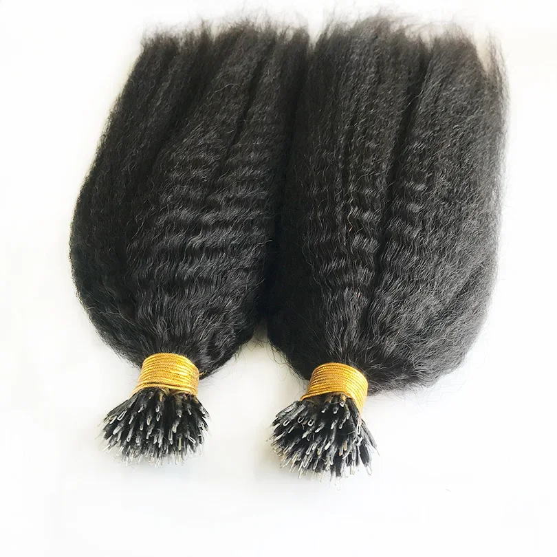 Păr peruan drept creț, inel Nano, pachete de păr 100% uman, 30 de inci, păr întreg, aspru, Yaki, pentru femei_voghion.com