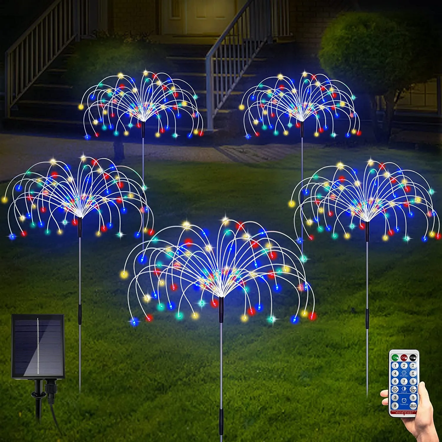 Solar Led Light 3D DIY Firework Stake Light for Garden Pathway Landscape Holiday Party Christmas Lawn Security Outdoor Decor