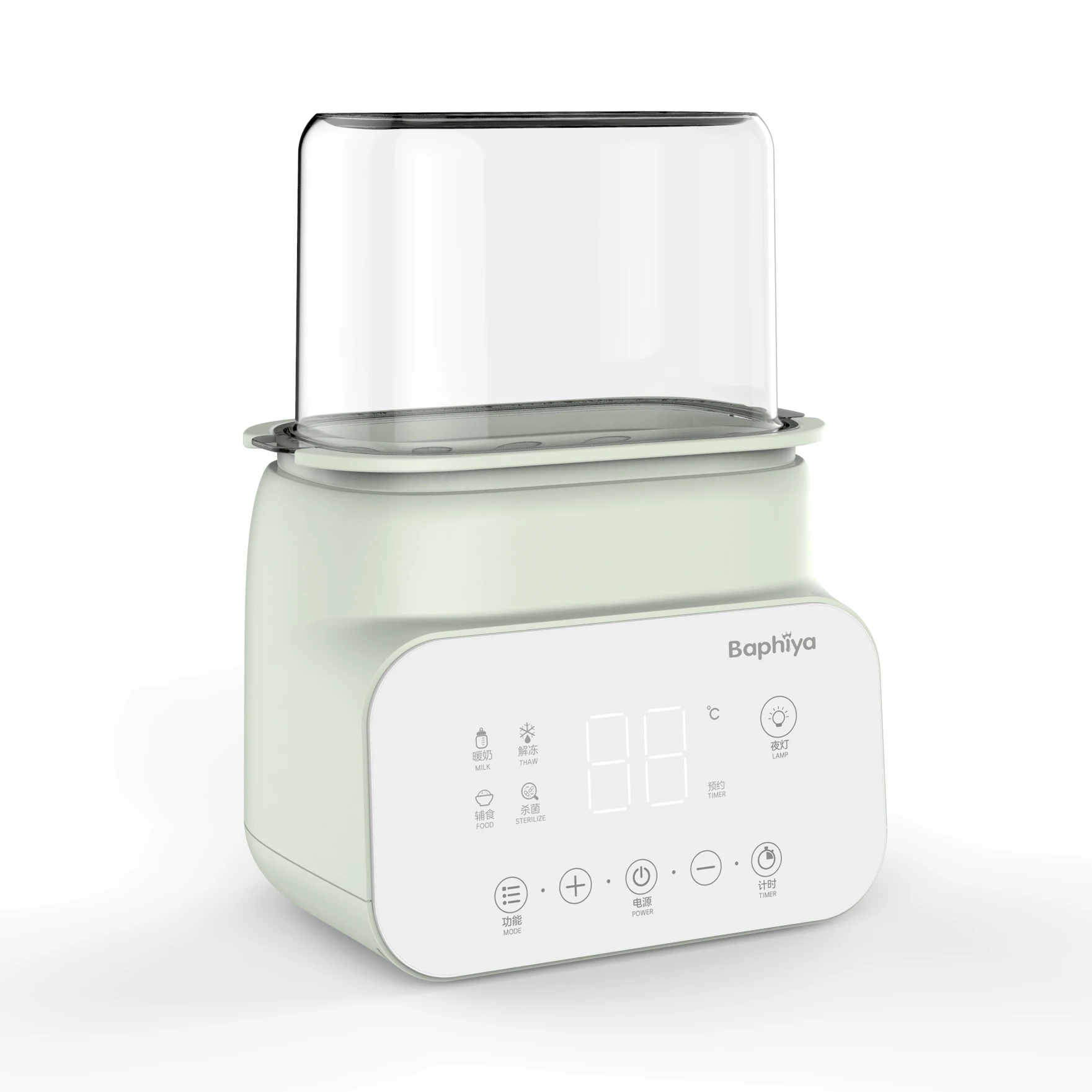 Baphiya New Design 6 in 1 Digital Touch Panel Baby Bottle Warmer with Led Night Light