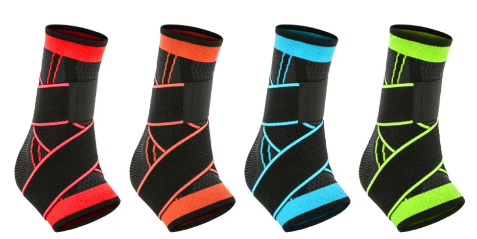 Factory Price Fitness Adjustable Foot Compression Sleeve Sport Safety Nylon Ankle Support for Basketball Ankle Brace