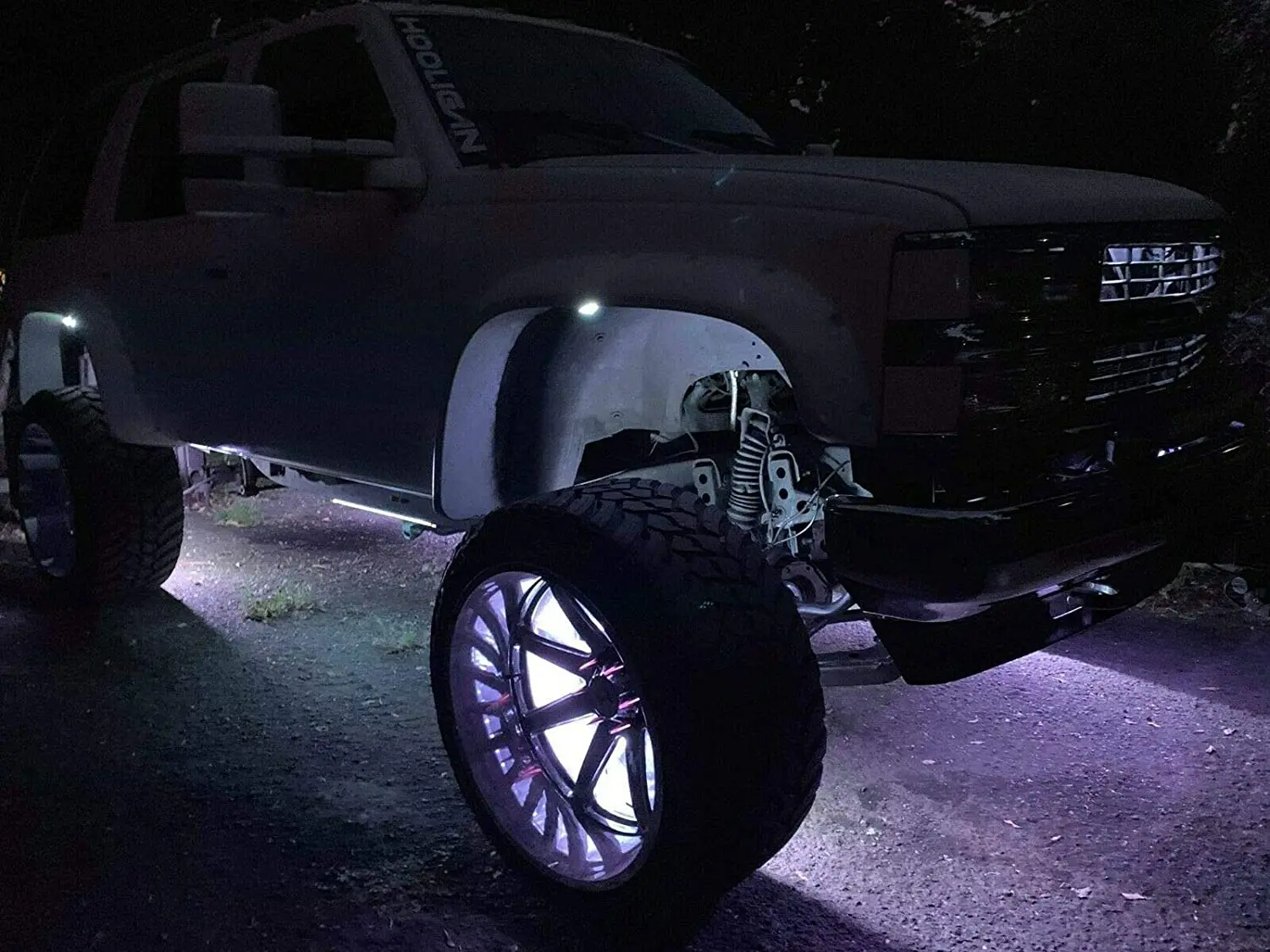 4pcs 15.5 /17 inch double side IP68 Brightest WHITE LED Wheel Lights remote Pure White Wheel Rim Lights 17