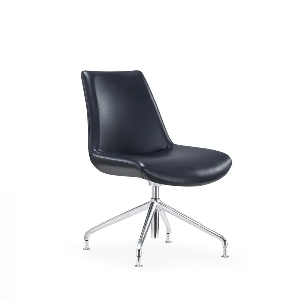 4 Aluminum Legs Guest Chair Armless Visitor Conference Chair