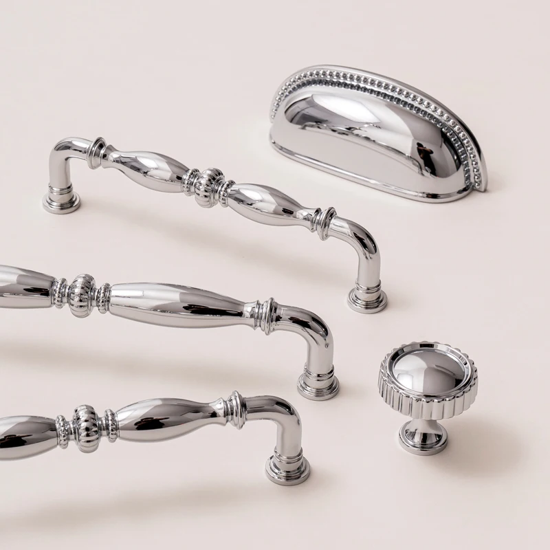 silver handles for dresser Silver Brushed Nickel Steel Dresser Drawer Pulls Handles Kitchen Cabinet - Multi - Bed Bath & Beyond