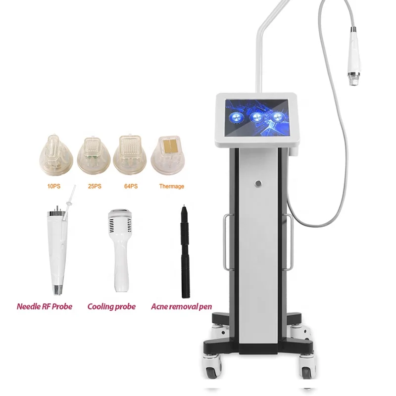 Discover the advanced 3-in-1 RF microneedling machine featuring fractional RF, cooling ice hammer, and monopolar RF acne pen. Designed for clinics seeking skin tightening, acne reduction, and collagen regeneration with precision technology. RF Microneedling Machine 3-in-1 – Professional Fractional RF Skin Rejuvenation System