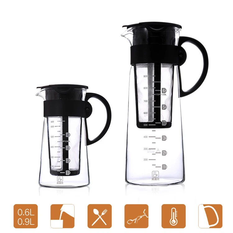 Высококачественная кофеварка для холодного приготовления 900 мл, горшок для приготовления холодного кофе с ручкой, Кофеварка холодного приготовления