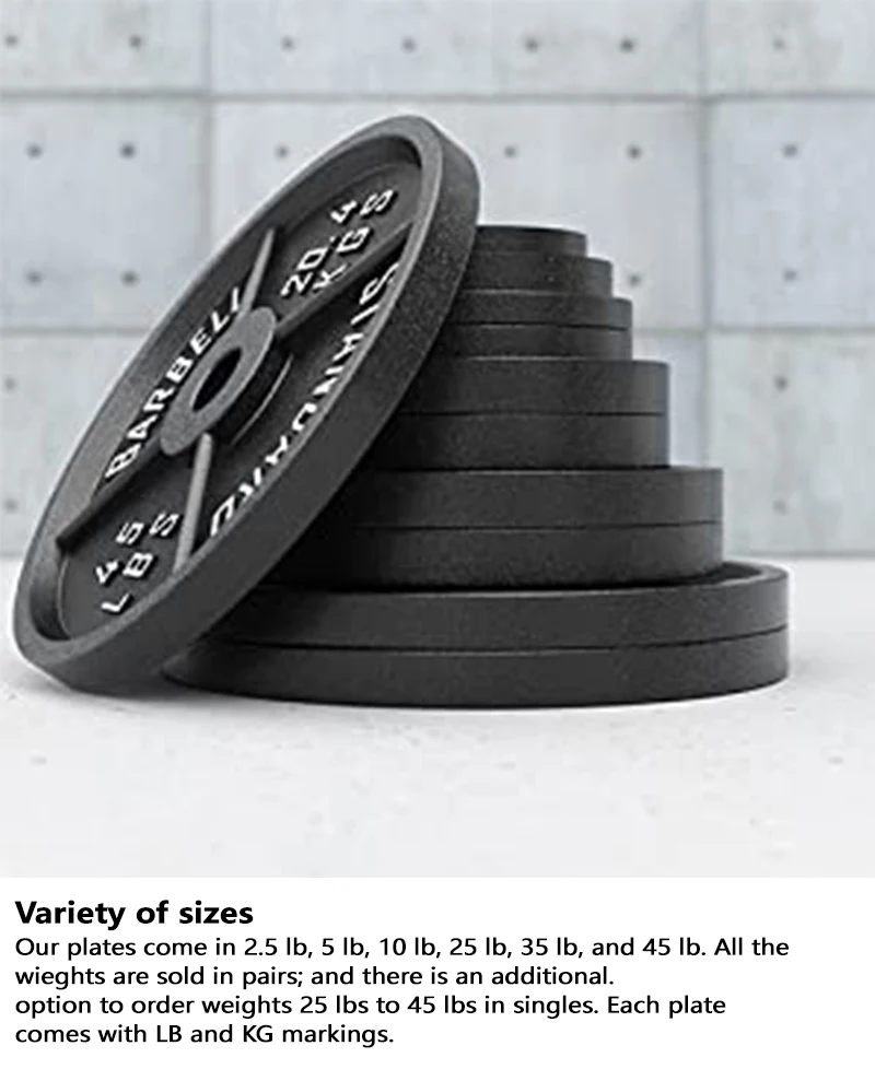 1 Inch Cast Iron Dumbbell Plates Weight Plates with Baked Enamel Finish ...