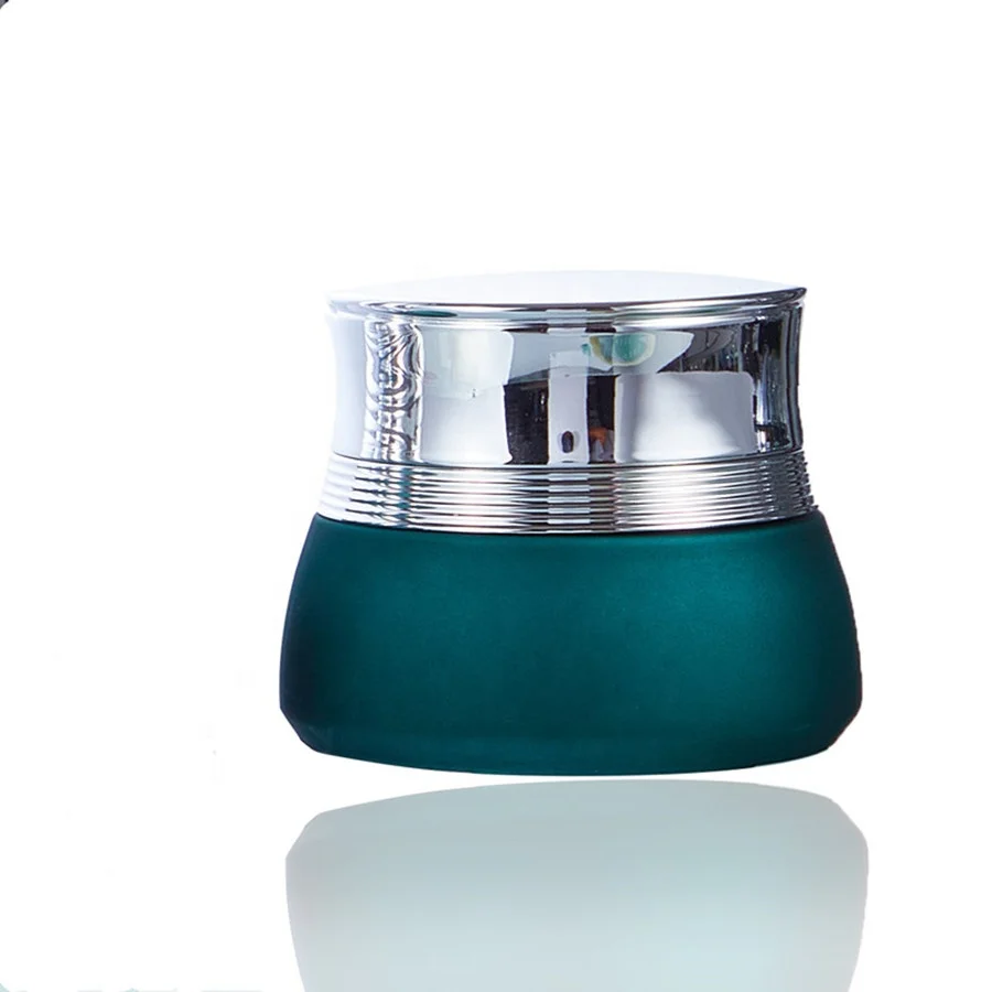 Bottle Cosmetic Jar Luxury Empty Glass 50g Cream Jar And 100ml Pump Lotion Bottle Set Cosmetic Packaging Container With Silver Lid