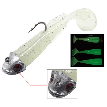 Lure Tumbler Lead Head Soft Bait Pack Single Hook with One Head Three Replaceable Tails for Carp Made of Durable PVC Material – Soft Lure – view 4