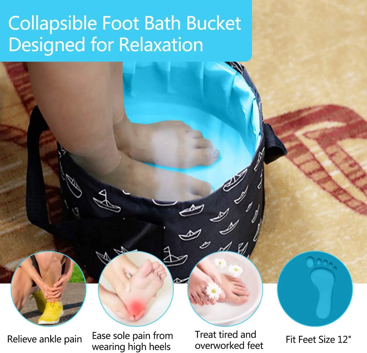 Multifunctional 25L Collapsible Water Bucket Travel Foot Bath Tub Outdoor Camping Custom Logo Wash Basin Plastic Cloth Material