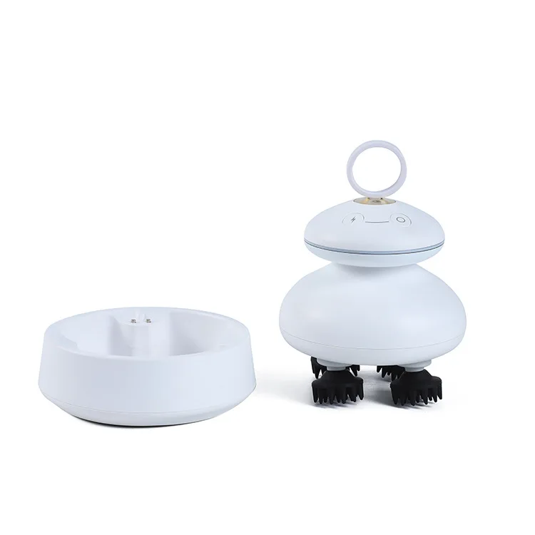 New Arrival Head EMS Massager Silicone Claw Stress Relief Hair Washing Home Electric LED Red Light Mini Scalp White Class I