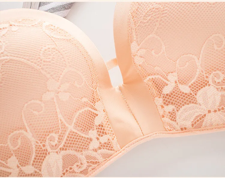 Sexy Women Strapless Bra Wireless Super Push Up Invisible Bralette Backless Small Breast Lace