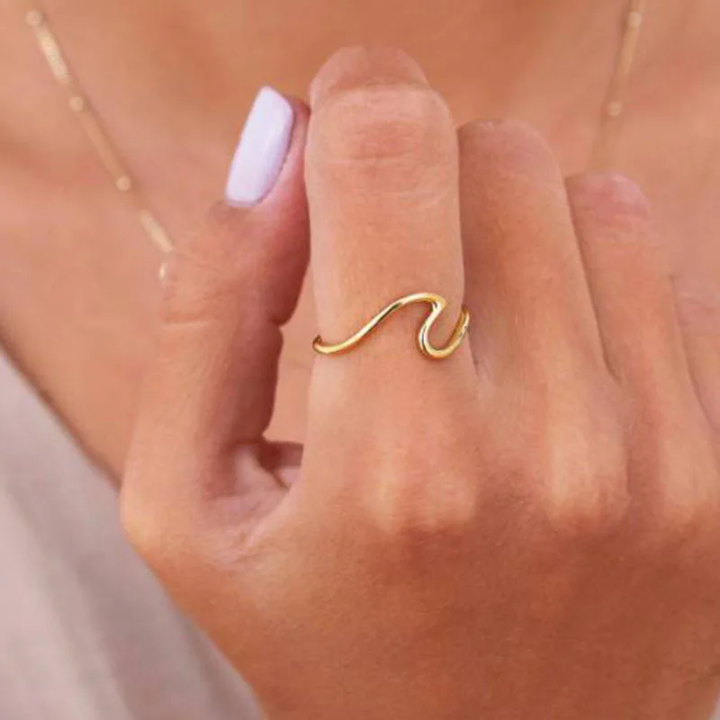 Joolim Jewelry 18k Gold Plated Stainless Steel Line Waved Sea Gull
