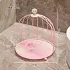 Pink single-layer birdcage with glass panel