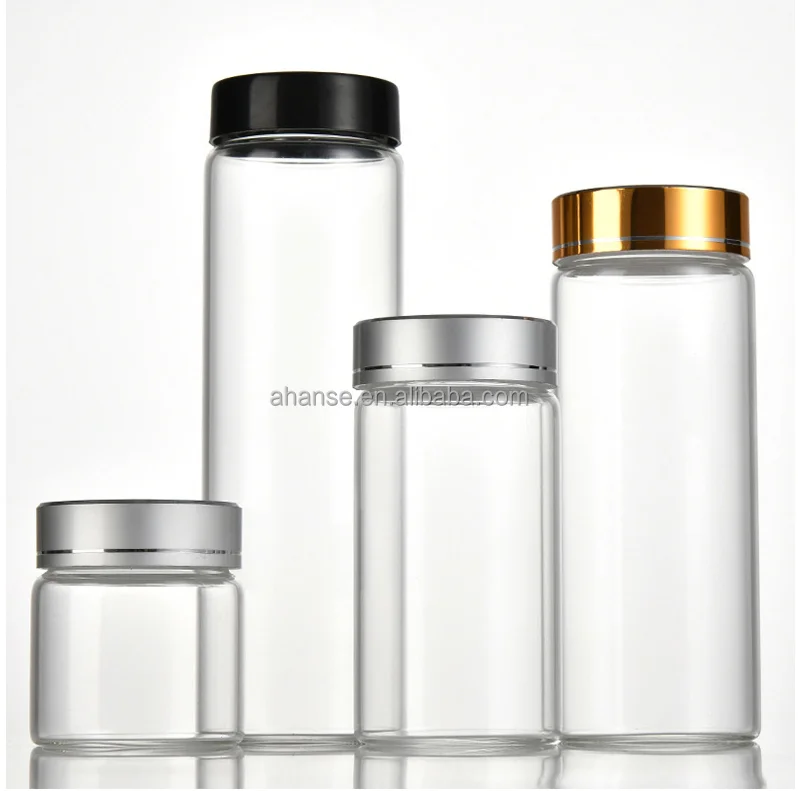 Ahanse Custom Logo 150ml 250ml Pharmacy Pharmaceutical Glass Vitamin Capsule Container Pill Gummies Bottle Packaging