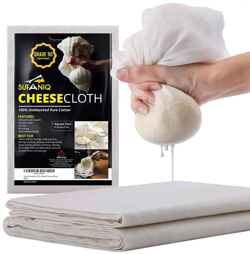 Sufaniq Cheesecloth for Straining, Grade 90 (9 Sq Feet), 100% Pure Cotton  Reusable, Unbleached Ultra Fine Fabric, Premium Butter Muslin Cloth - Yahoo  Shopping
