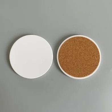 New Style Blank Sublimation Coffee Ceramic Coaster Cork Coaster Round Square Heat Transfer Ceramic Coaster